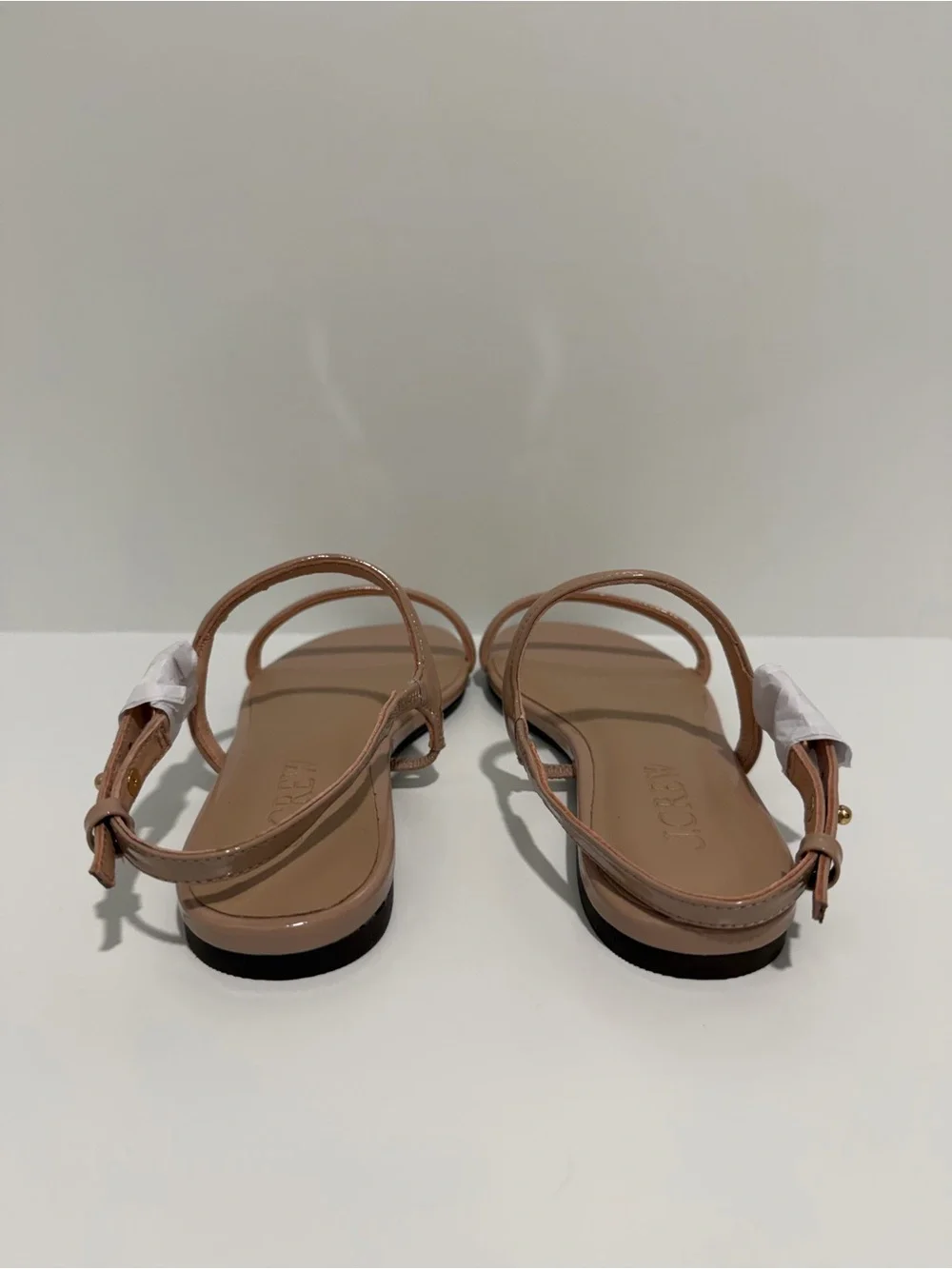 NEW J. Crew Audrey sandals in Rich Taupe patent leather size 7 CR915 $128